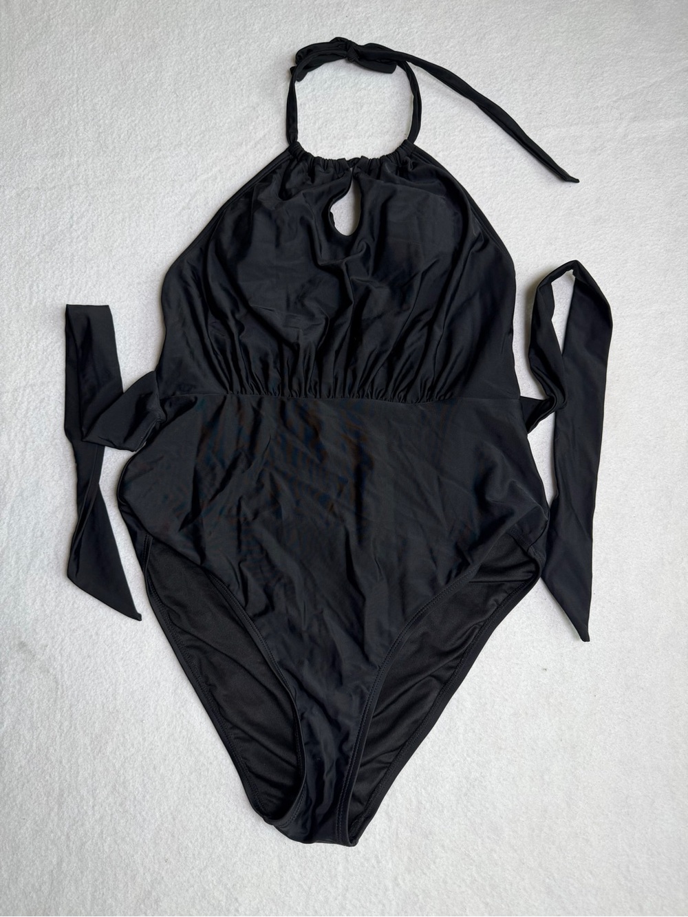 Cupshe Black Halter-Tie One-Piece Swimsuit L
